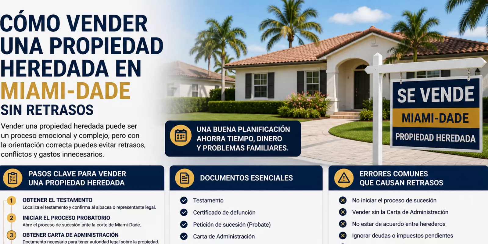 Vender Propiedad Heredada en Miami-Dade Sin Conflictos